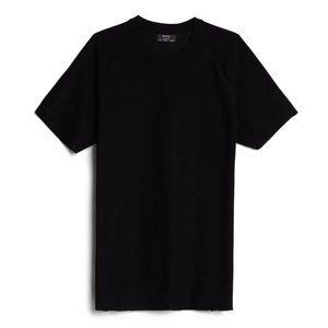 Bershka Black Waffle-Knit T-Shirt
